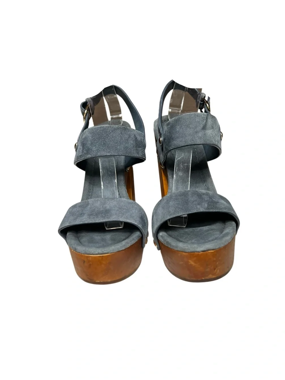 🌻Joie Dea Santorini Blue Suede Platform Heeled Sandals Ankle Strap Size 37.5